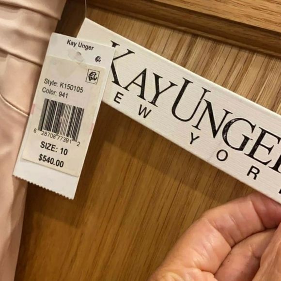 Kay Unger Soft Floral Lace Gown Dress - Picture 11 of 13